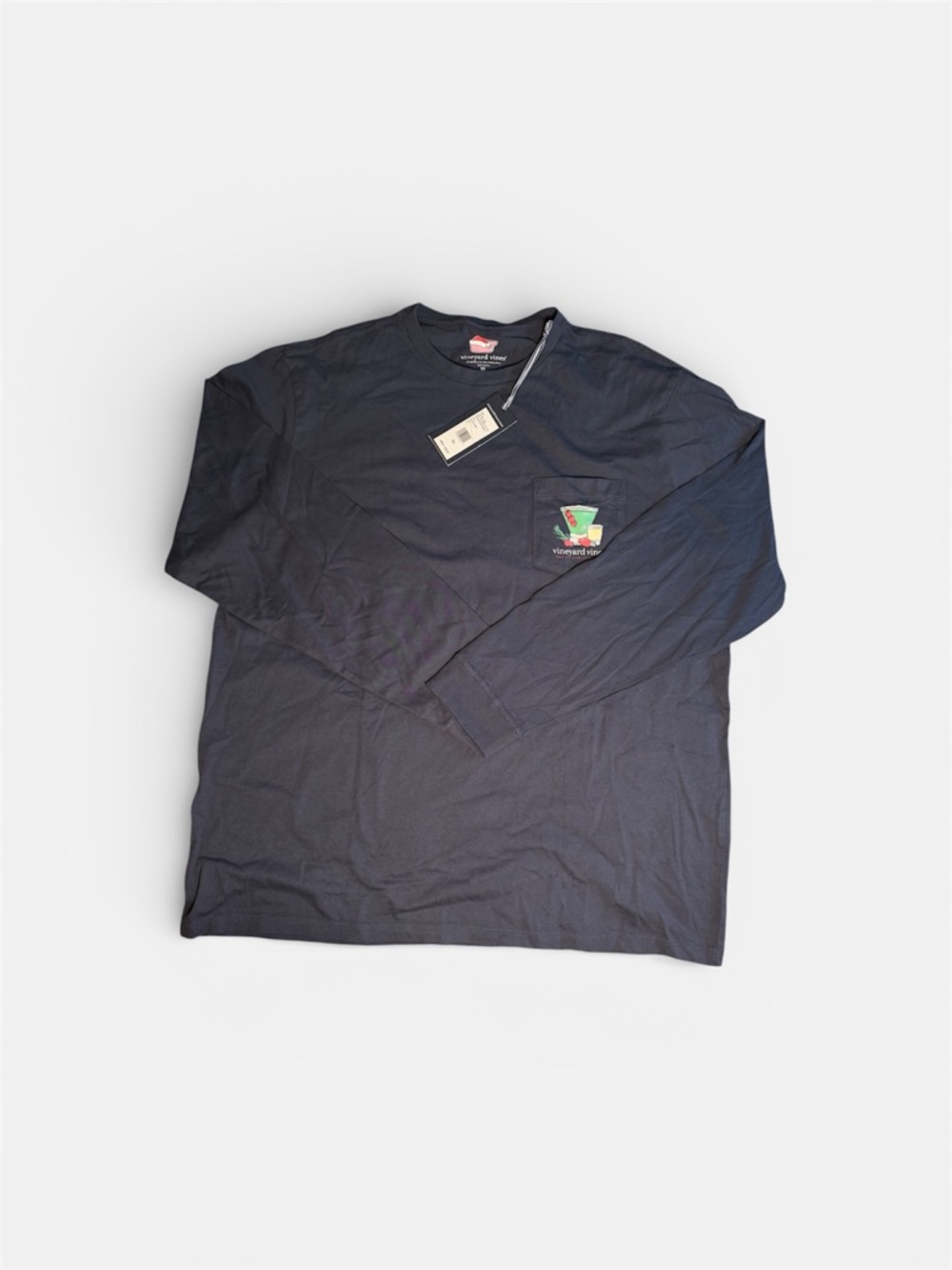 Vineyard Vines Long Sleeve Pocket Tee - Navy Blue